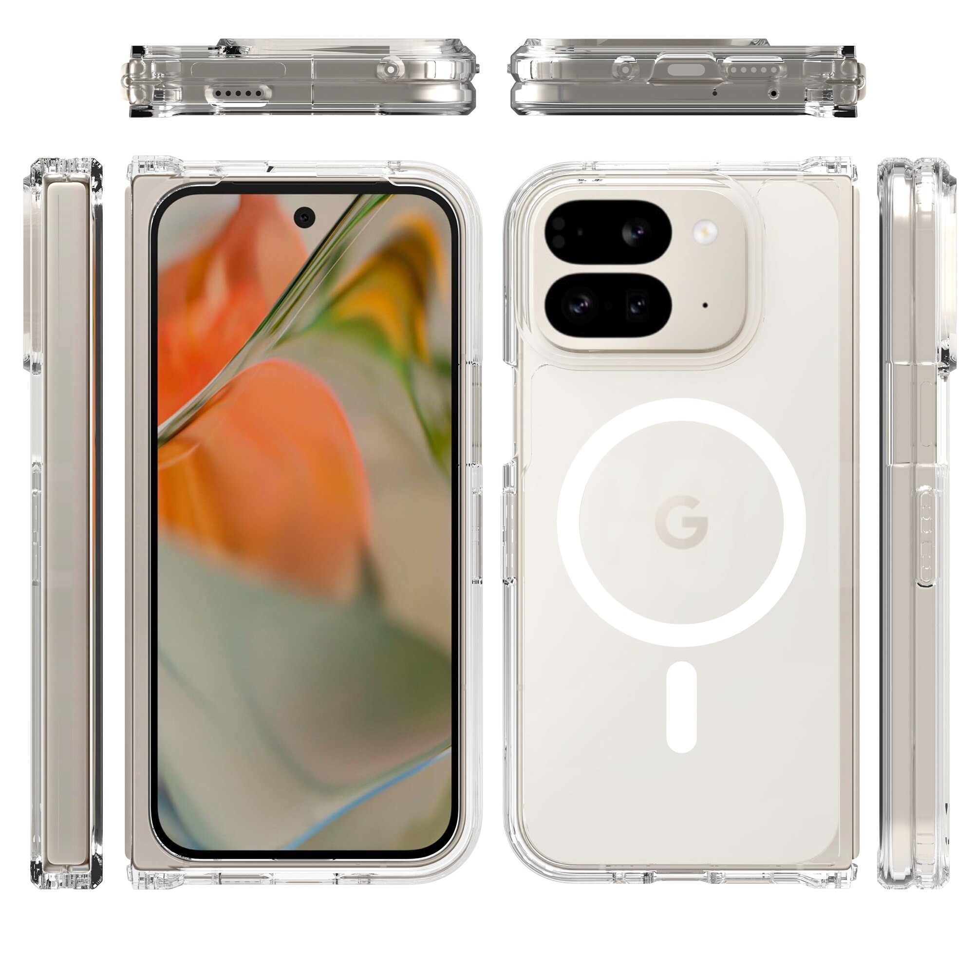 Cover ibride con MagSafe Google Pixel 9 Pro Fold  trasparente