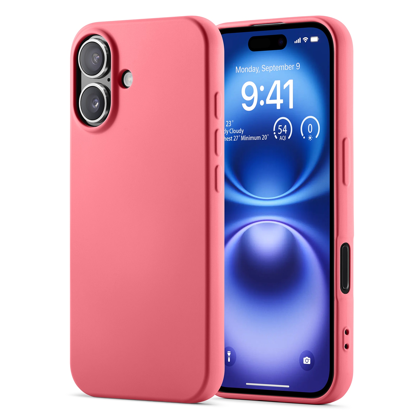 Cover TPU resistente agli urti iPhone 16 Cerise