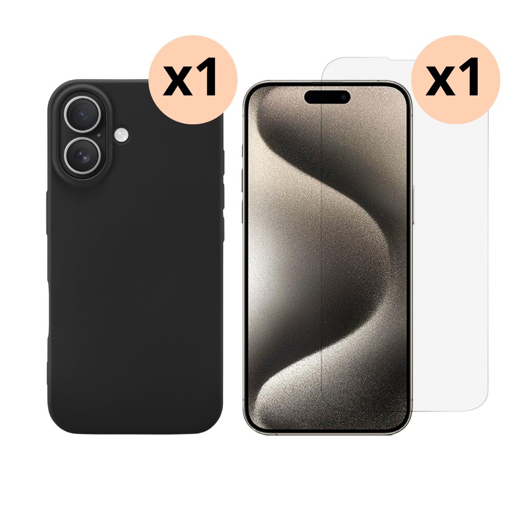 Kit per iPhone 16: Cover TPU e proteggischermo