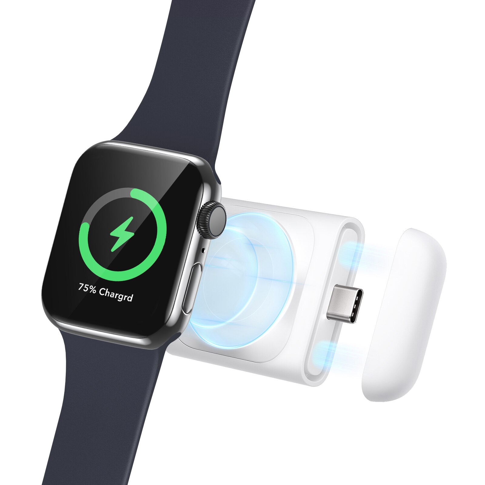 Caricatore portatile per Apple Watch, bianco