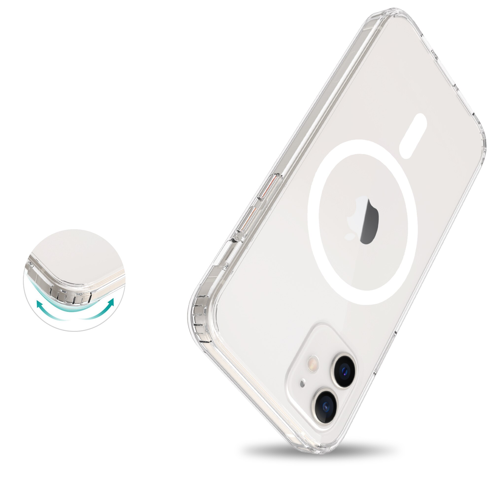 Cover ibride con MagSafe iPhone 12/iPhone 12 Pro trasparente