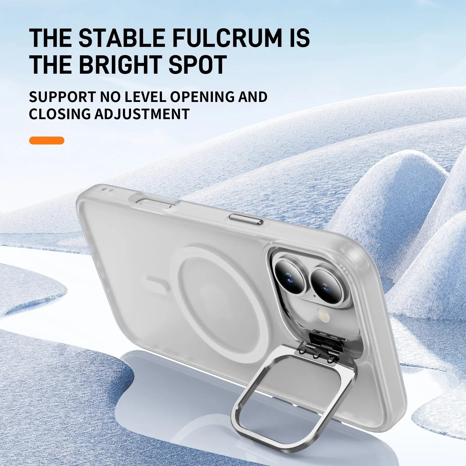 Cover ibride Kickstand con MagSafe iPhone 16 trasparente