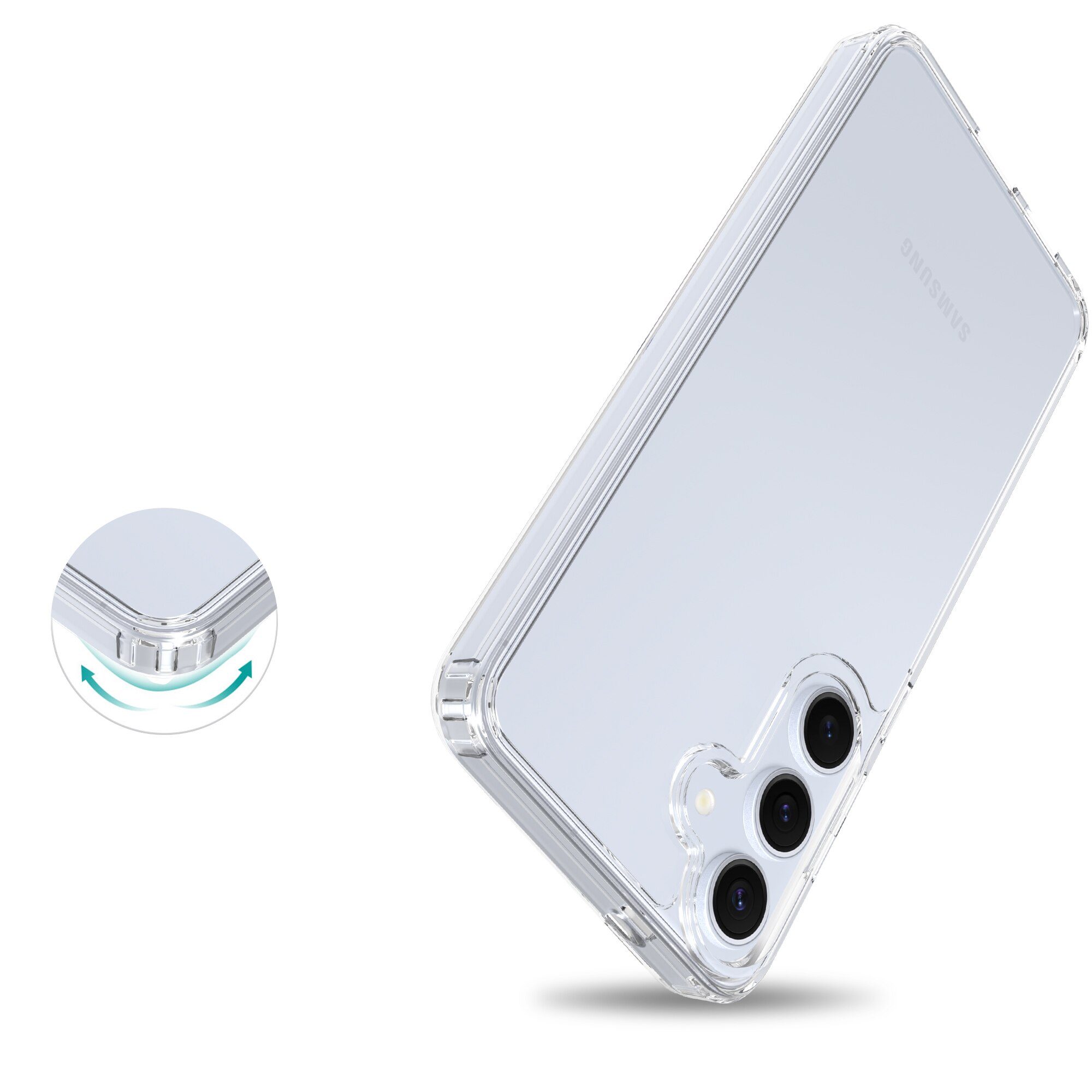 Cover ibride per Samsung Galaxy S25 Plus Trasparente