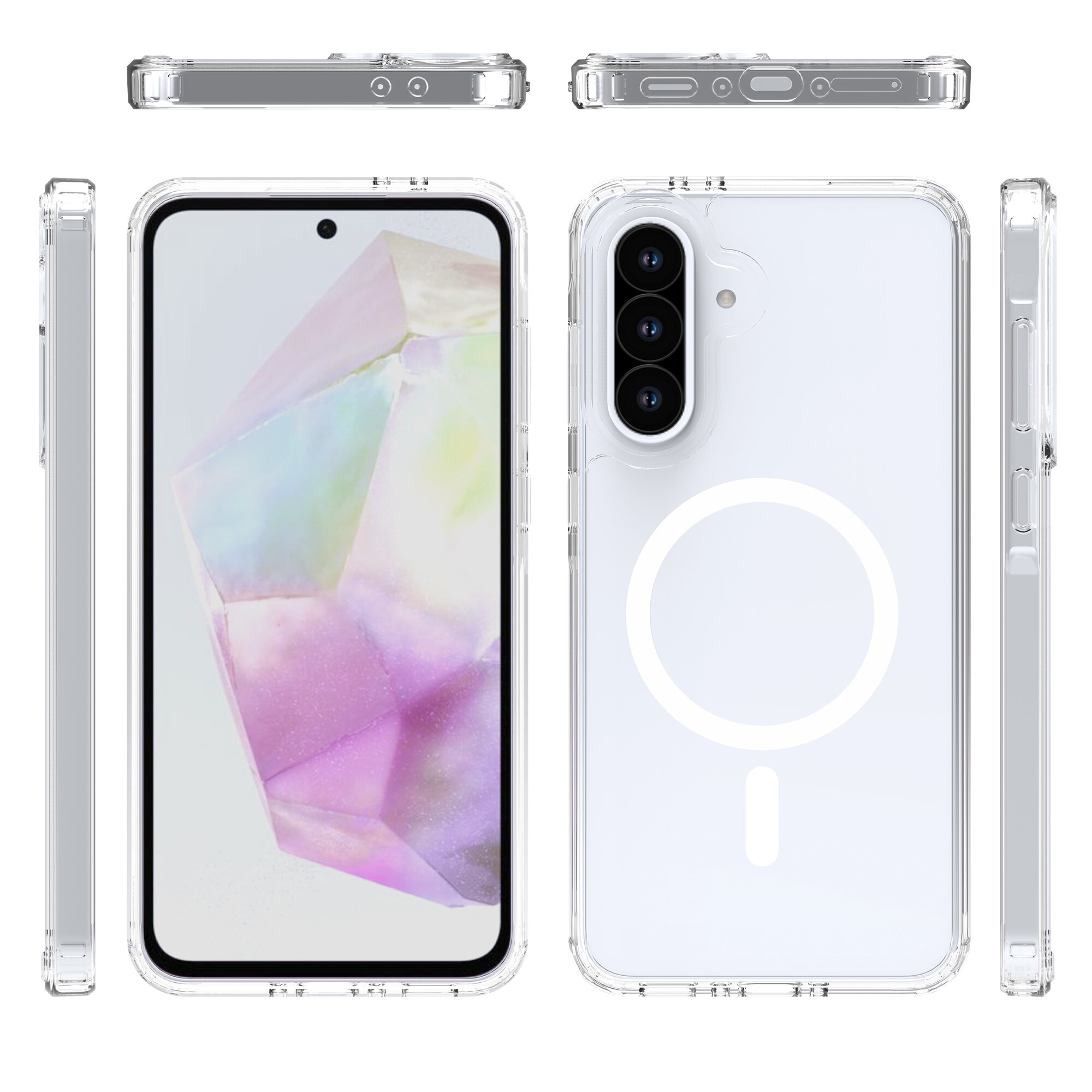 Cover ibride con MagSafe Samsung Galaxy A36 trasparente