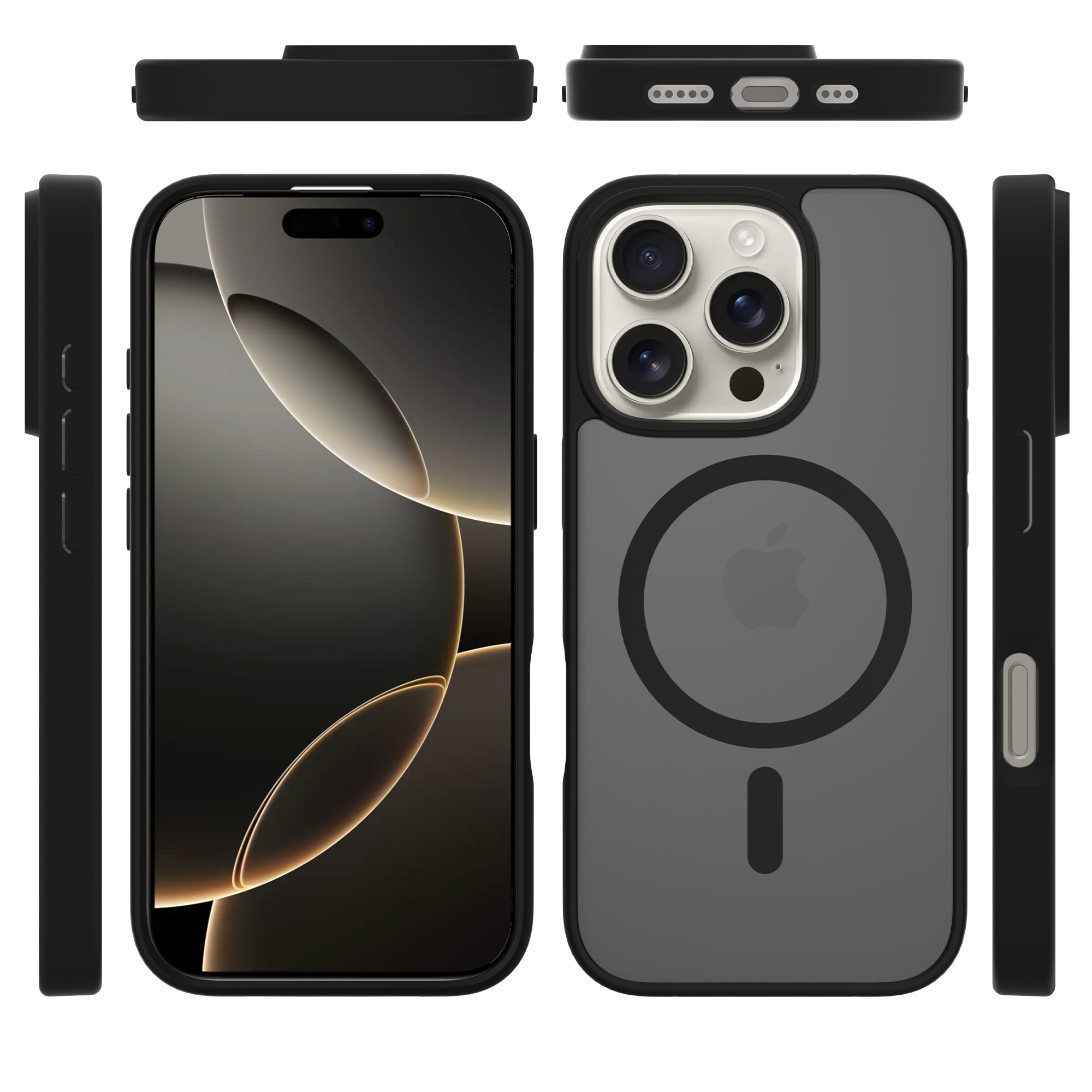 Cover Magnetic Hybrid iPhone 13 Pro Frosted Black