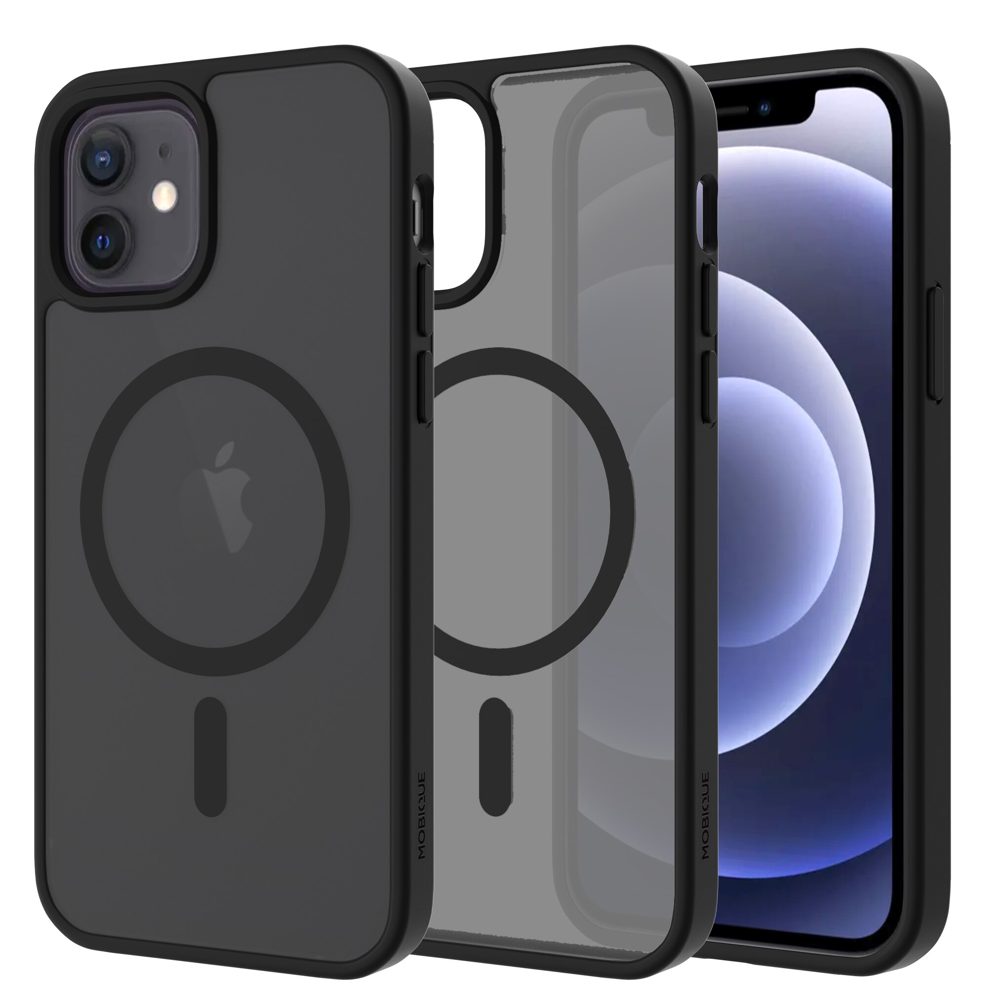 Cover Magnetic Hybrid iPhone 12/iPhone 12 Pro Frosted Black