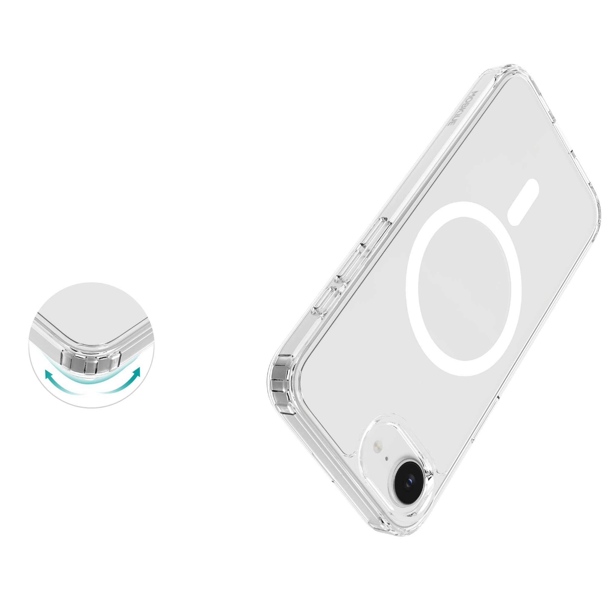 Cover ibride con MagSafe iPhone 16e trasparente