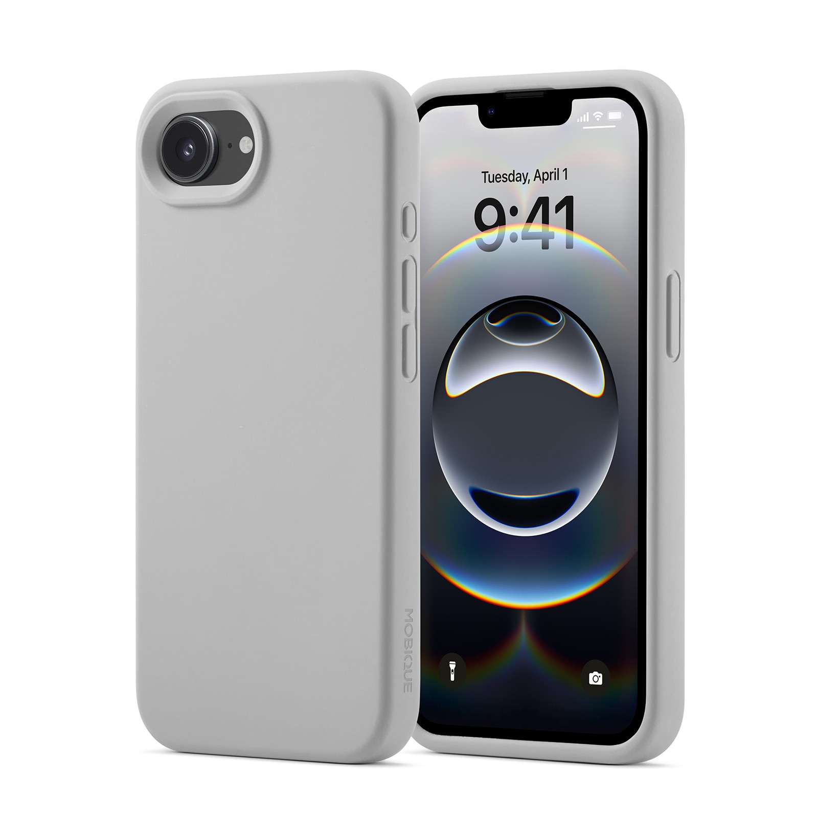 Cover in silicone Magnetic iPhone 16e Grigio