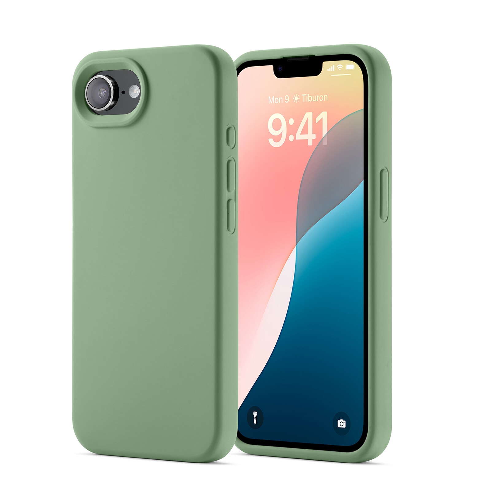 Cover in silicone Magnetic iPhone 16e Verde