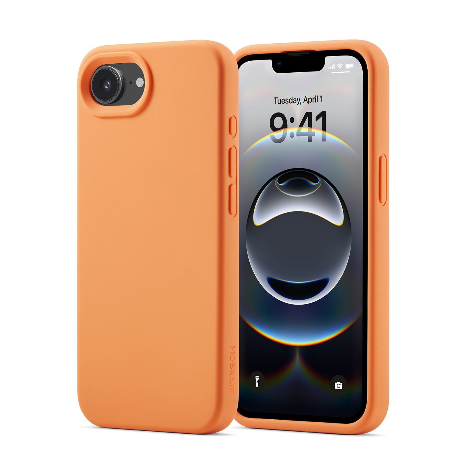 Cover in silicone Magnetic iPhone 16e Solar Orange