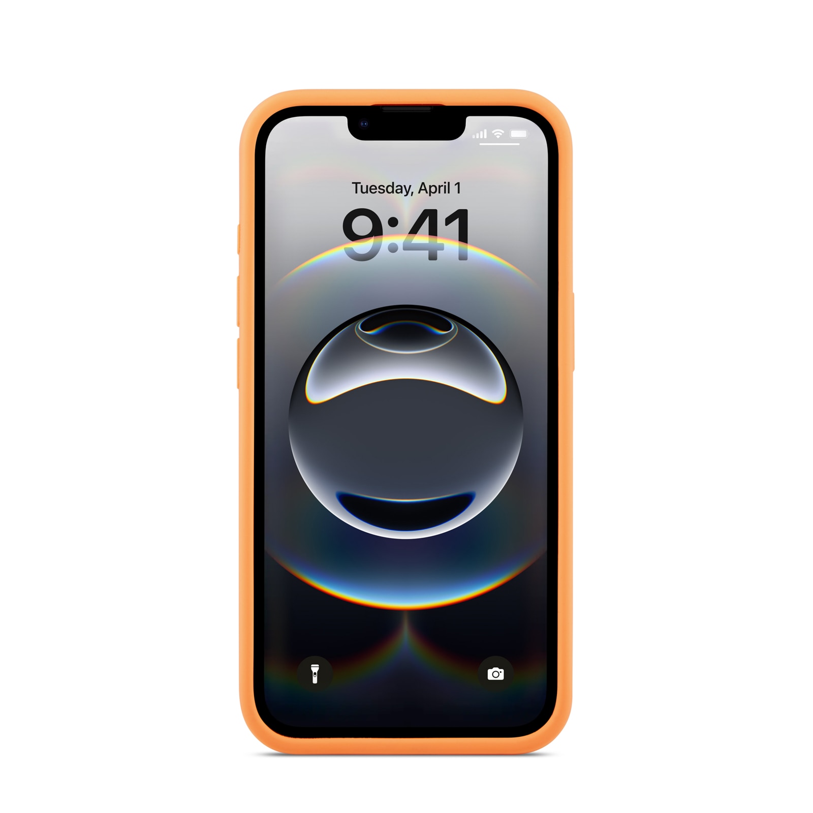 Cover in silicone Magnetic iPhone 16e Solar Orange