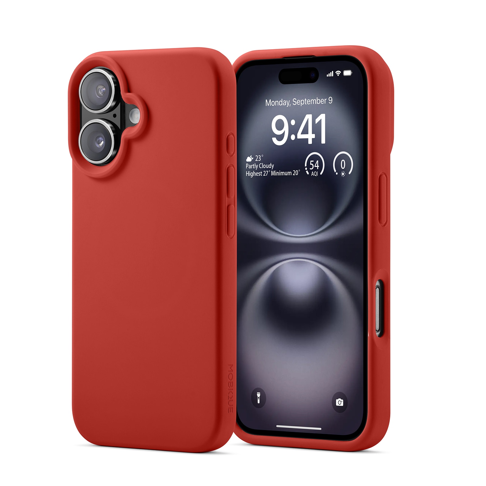 Cover in silicone Magnetic iPhone 16 Lava Red