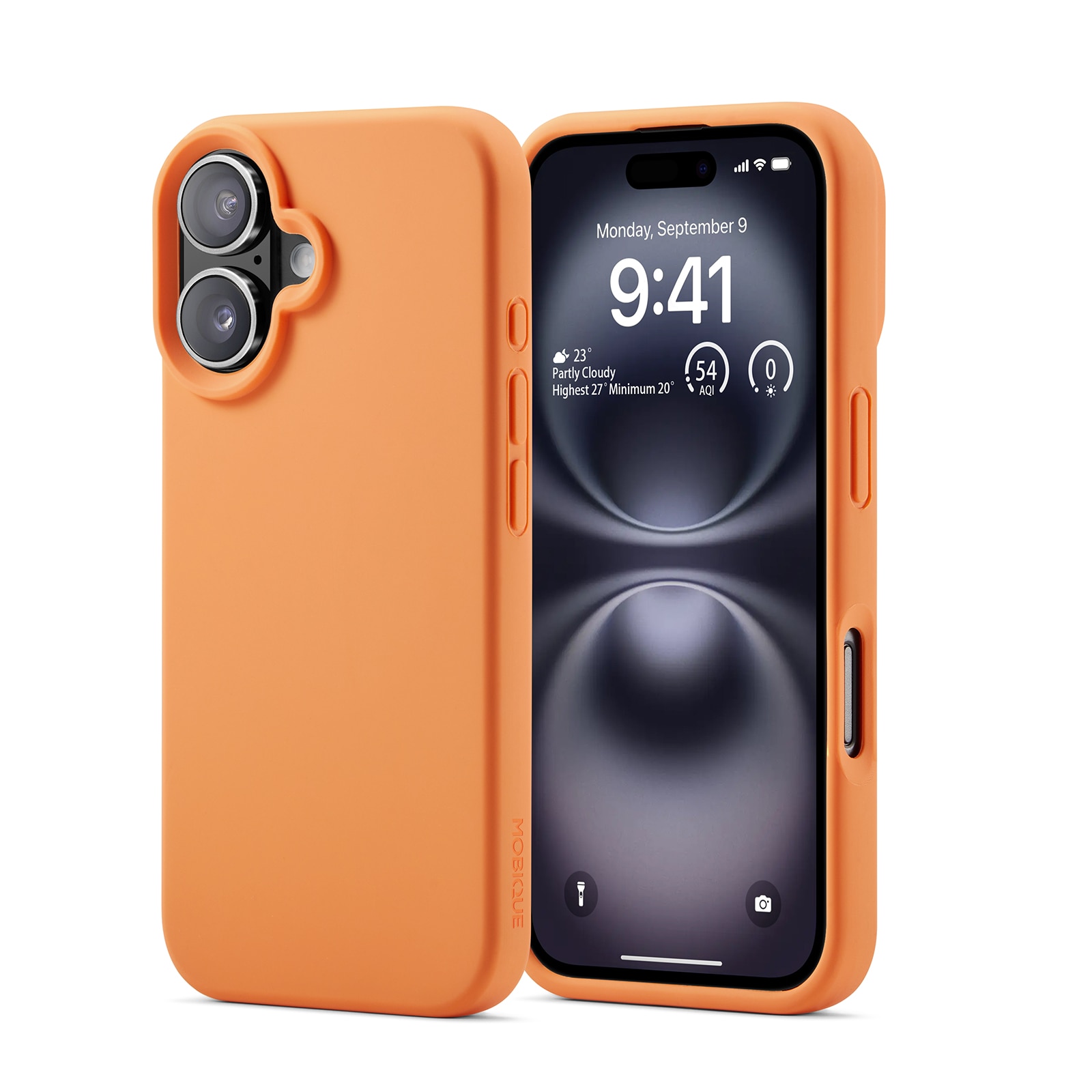 Cover in silicone Magnetic iPhone 16 Solar Orange