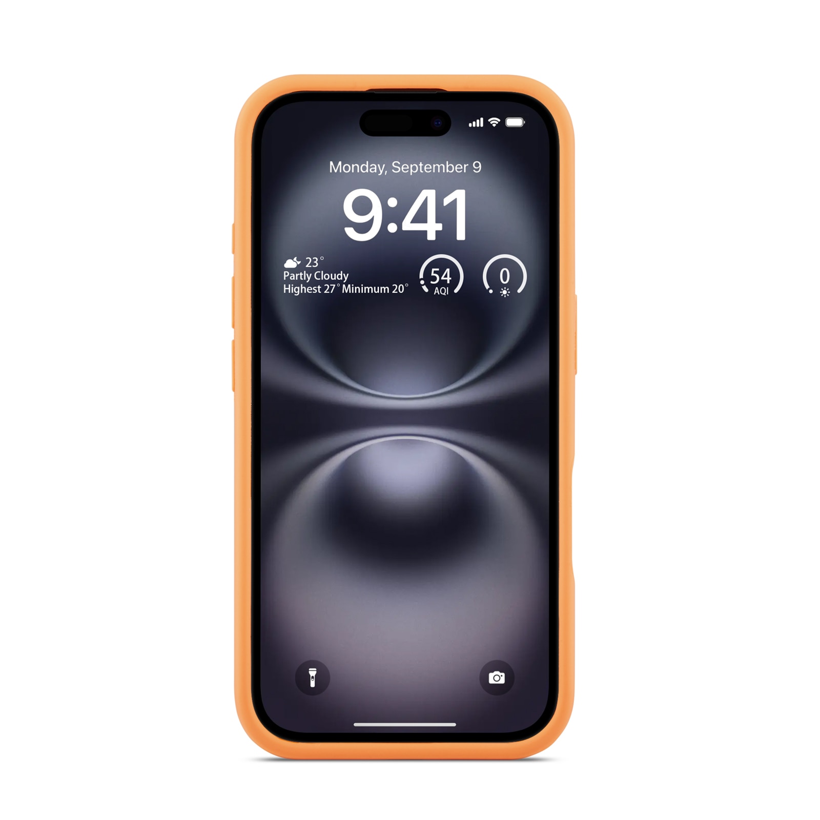 Cover in silicone Magnetic iPhone 16 Solar Orange