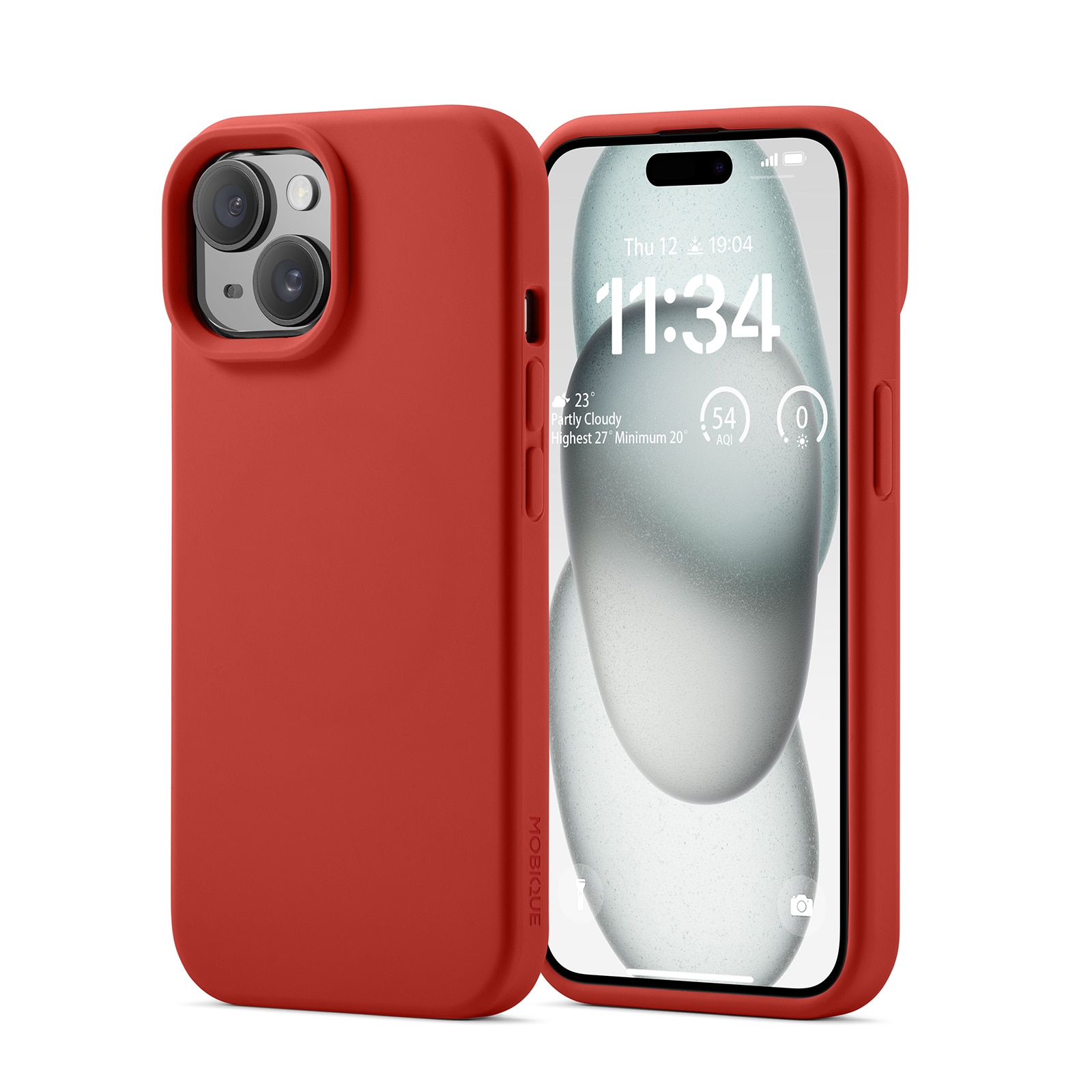 Cover in silicone Magnetic iPhone 15 Lava Red