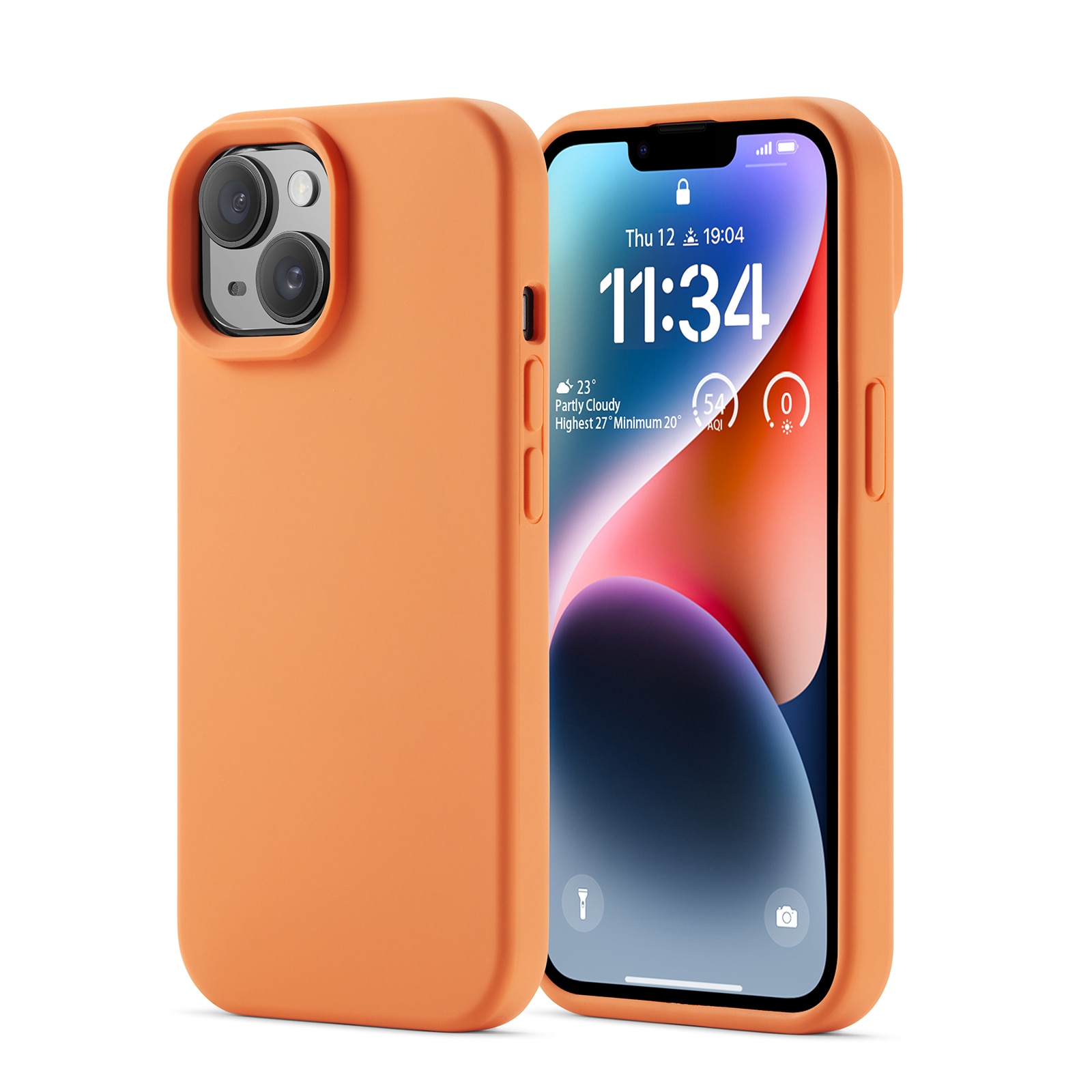 Cover in silicone Magnetic iPhone 14 Solar Orange