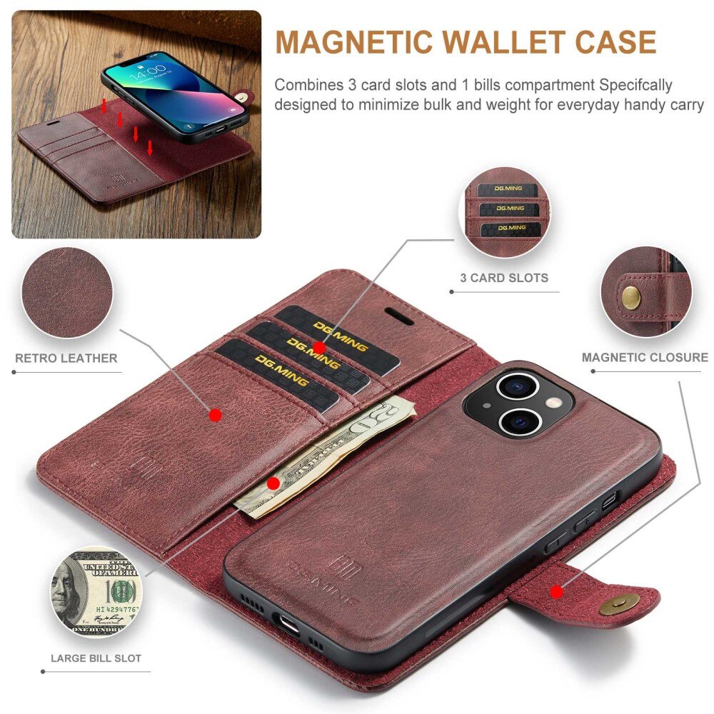 Cover portafoglio Magnet Wallet iPhone 14 Red