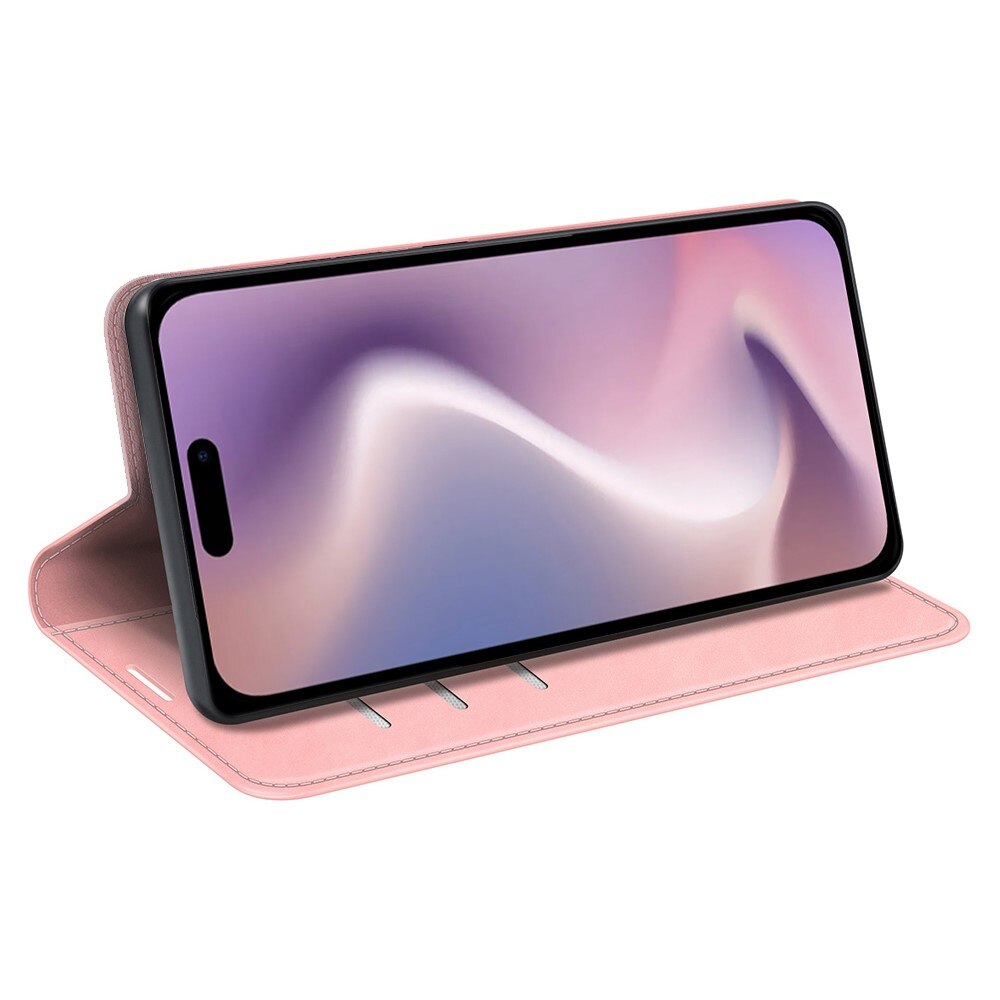 Cover portafoglio sottili iPhone 16 rosa