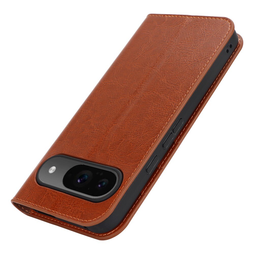 Cover Portafoglio in vera pelle Google Pixel 9 Pro marrone