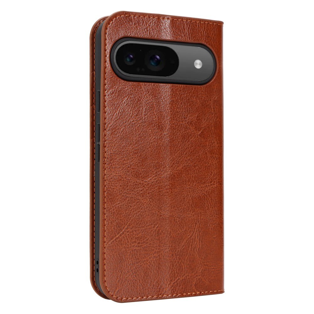 Cover Portafoglio in vera pelle Google Pixel 9 Pro marrone