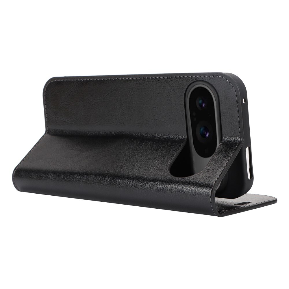 Cover Portafoglio in vera pelle Google Pixel 9 nero