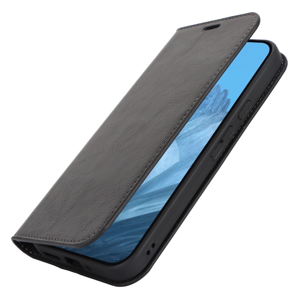 Cover Portafoglio in vera pelle Google Pixel 9 nero