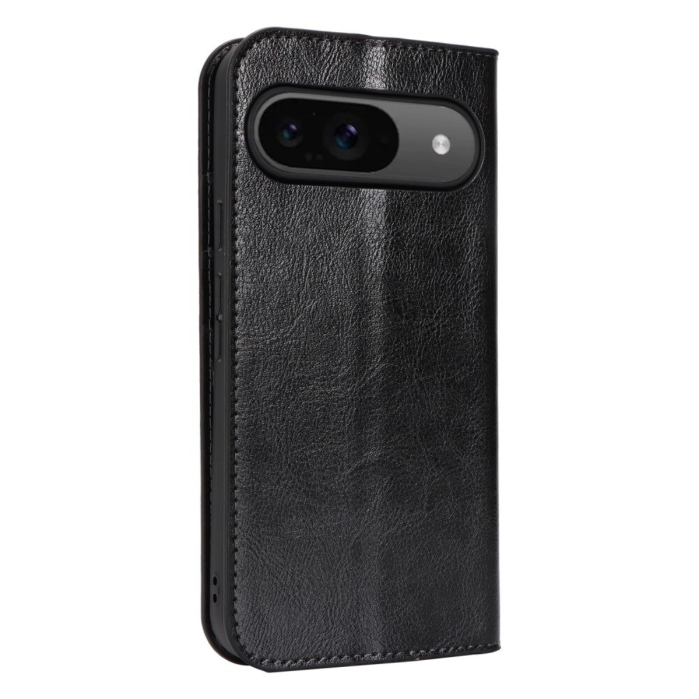 Cover Portafoglio in vera pelle Google Pixel 9 nero