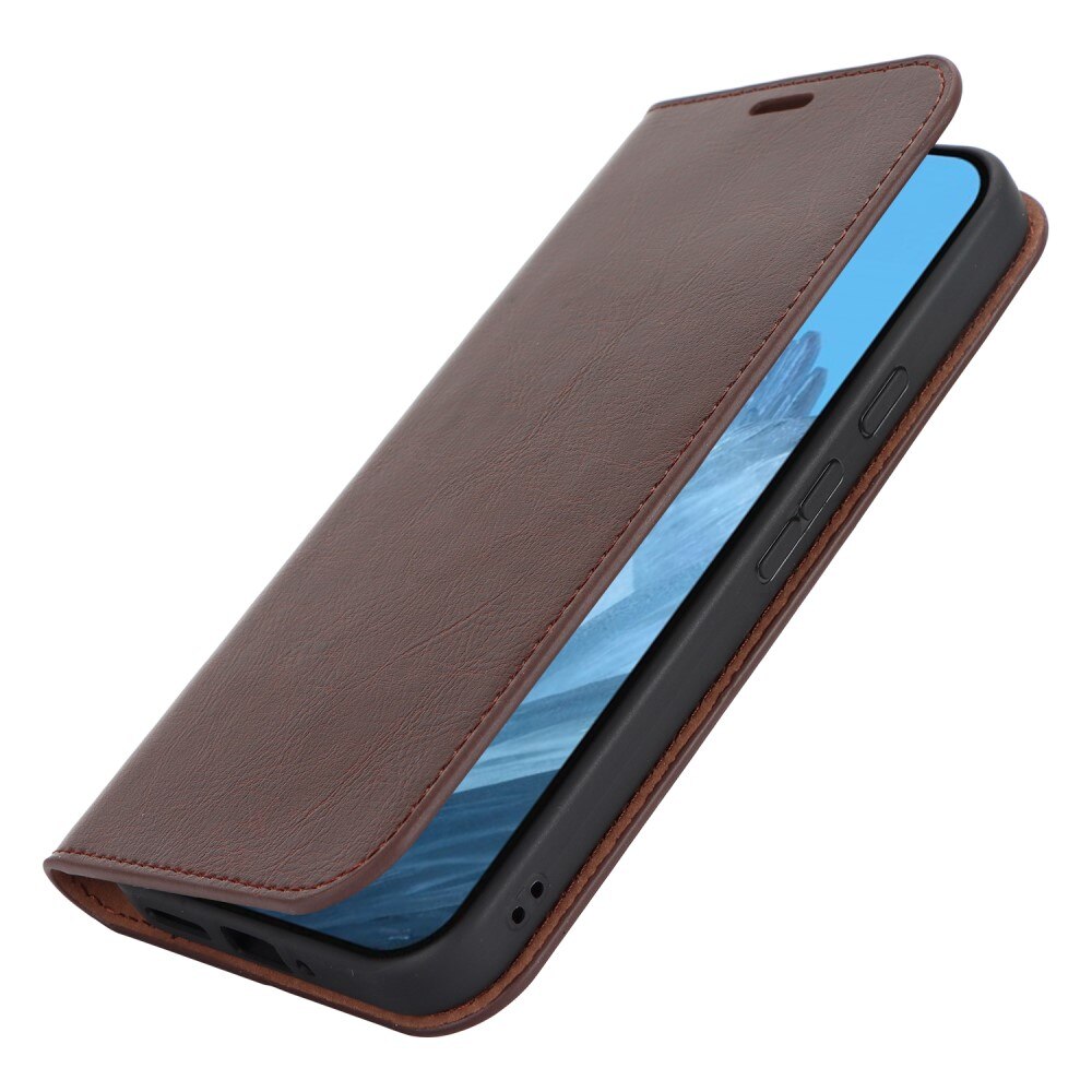 Cover Portafoglio in vera pelle Google Pixel 9 Pro XL marrone scuro