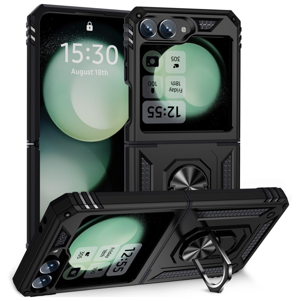 Cover ibride con anello Samsung Galaxy Z Flip 6 nero