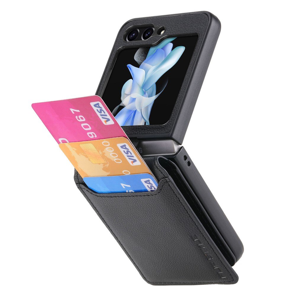 Cover con porta anelli + portacarte Samsung Galaxy Z Flip 6, nero