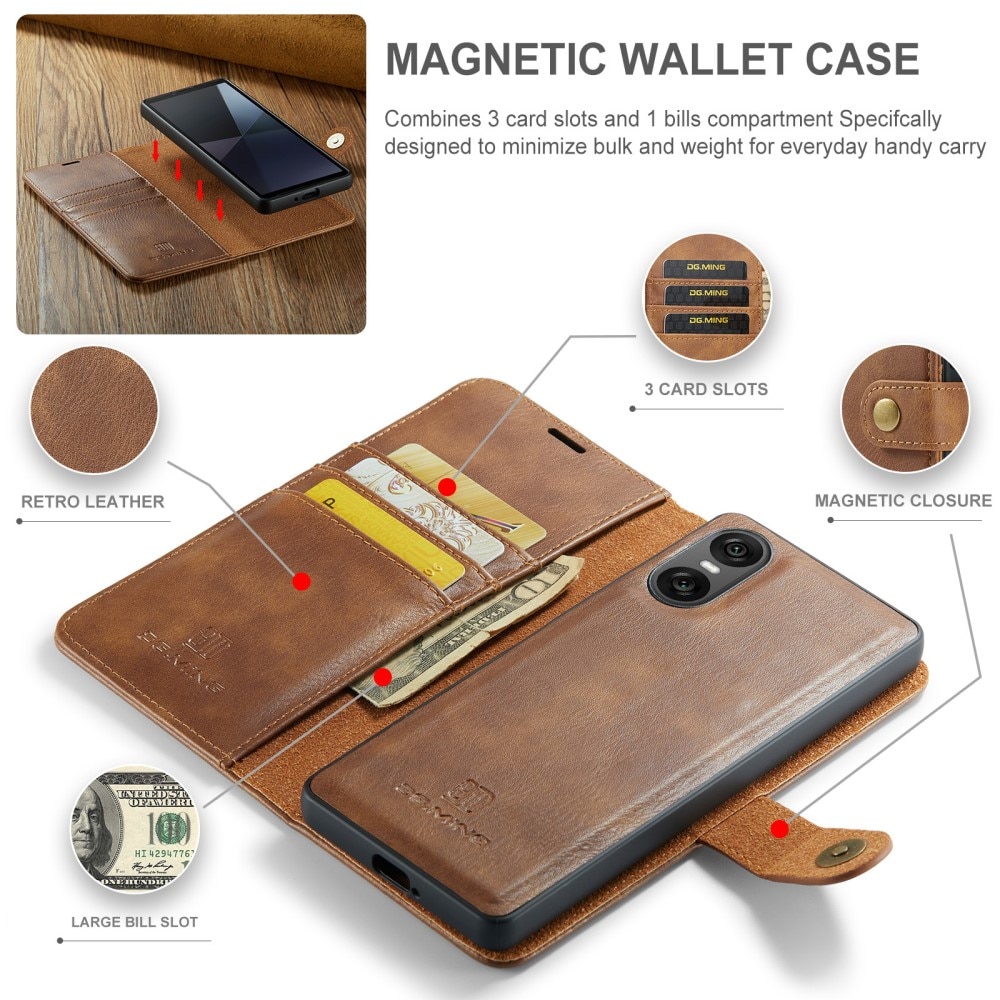 Cover portafoglio Magnet Wallet Sony Xperia 10 VI Cognac