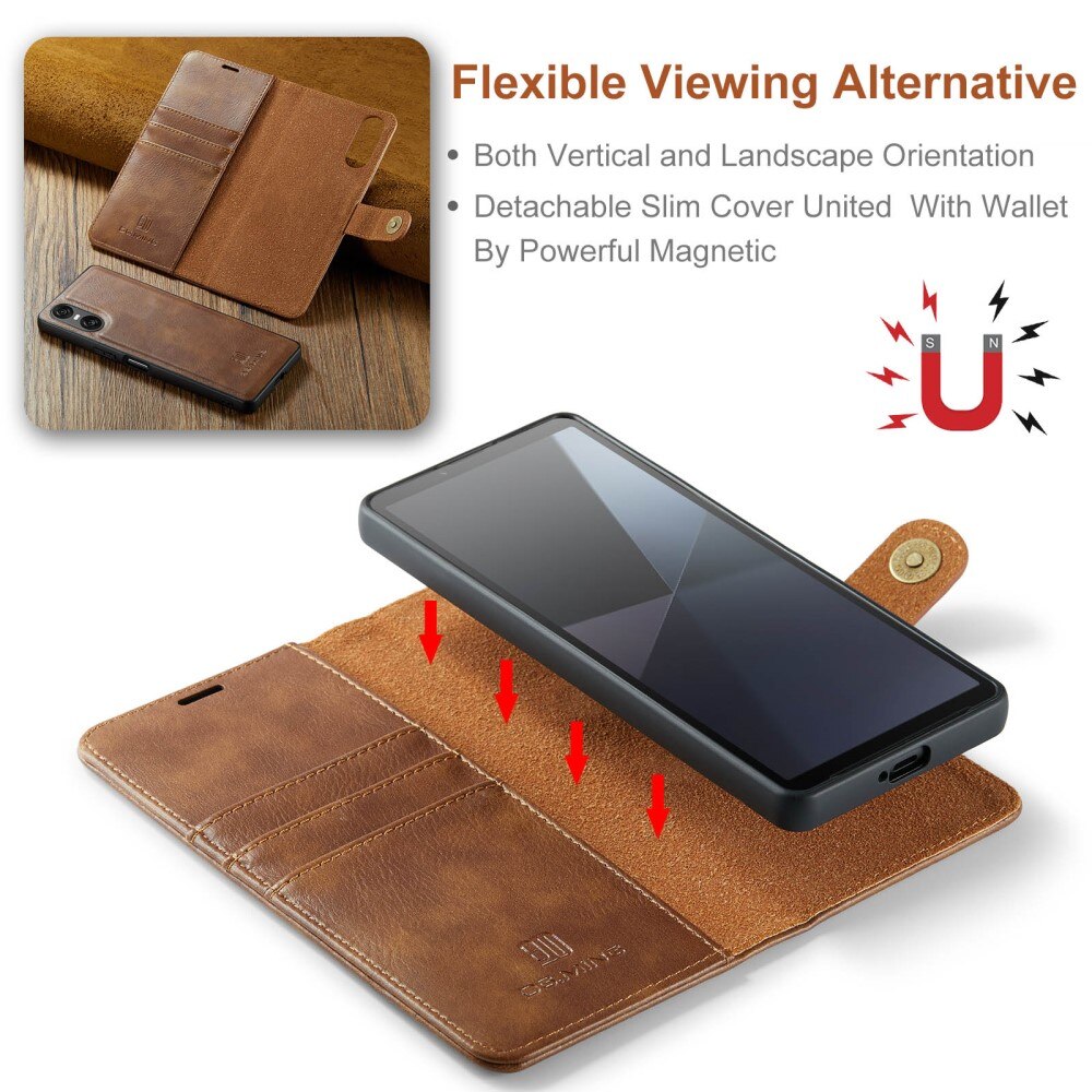 Cover portafoglio Magnet Wallet Sony Xperia 10 VI Cognac