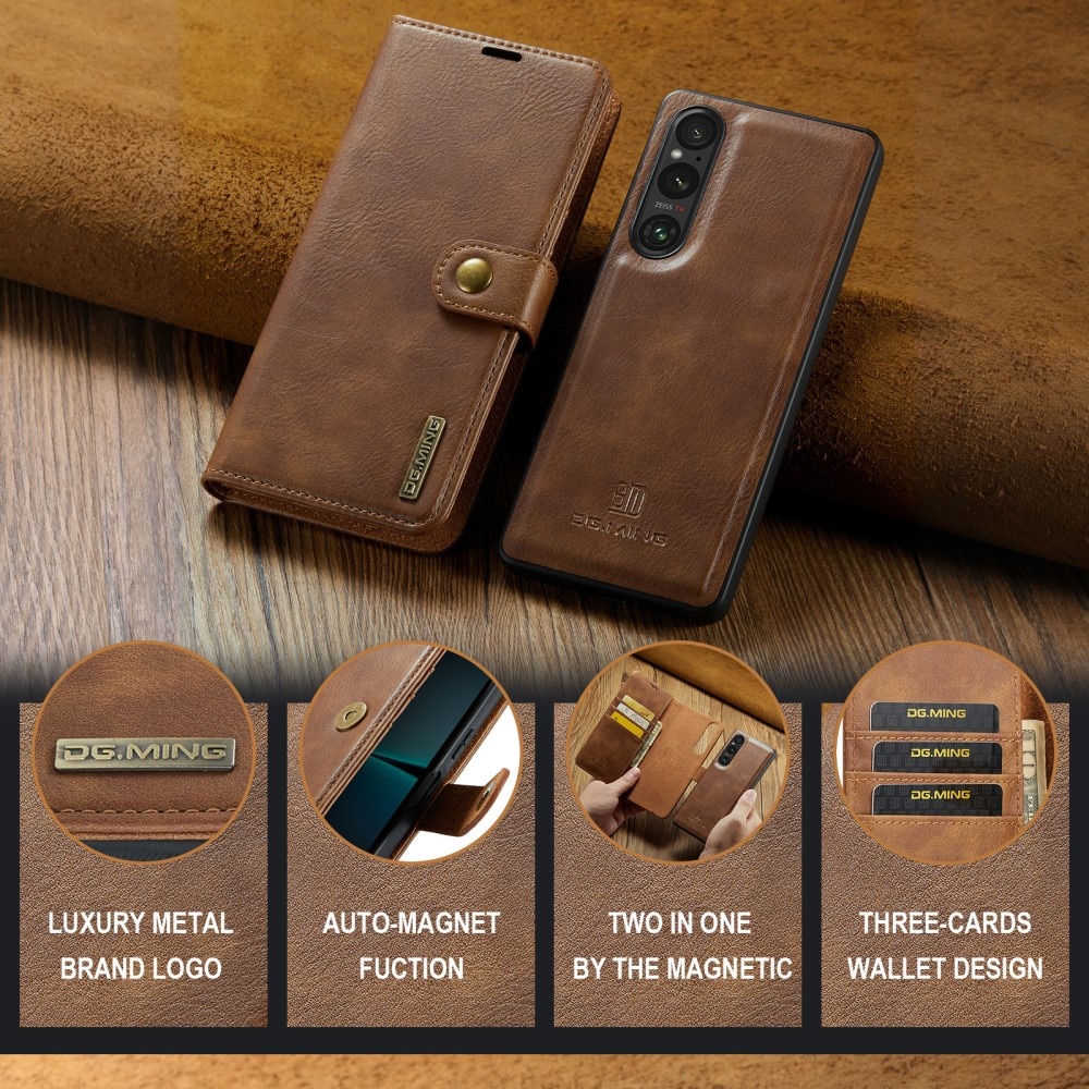 Cover portafoglio Magnet Wallet Sony Xperia 1 VI Cognac