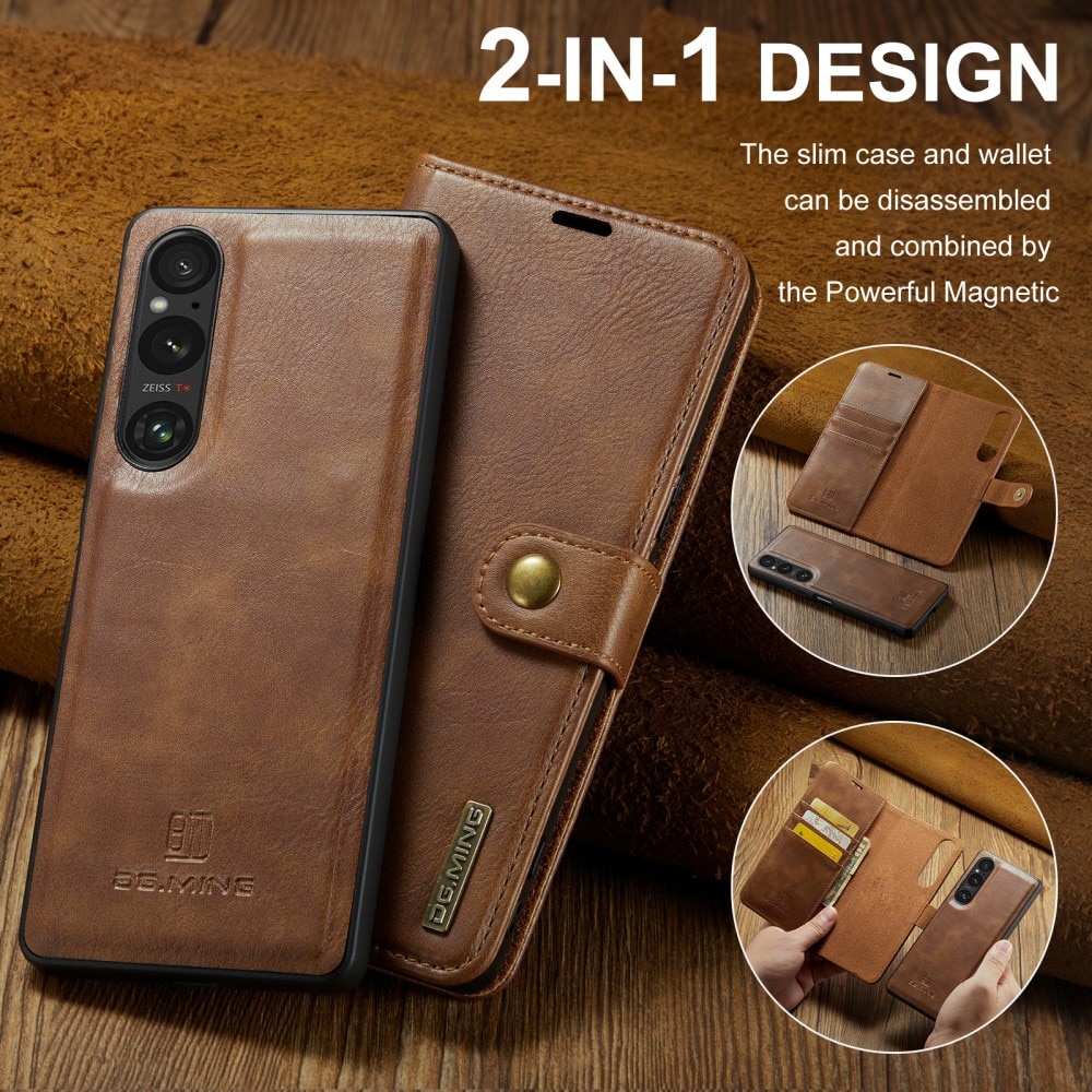 Cover portafoglio Magnet Wallet Sony Xperia 1 VI Cognac