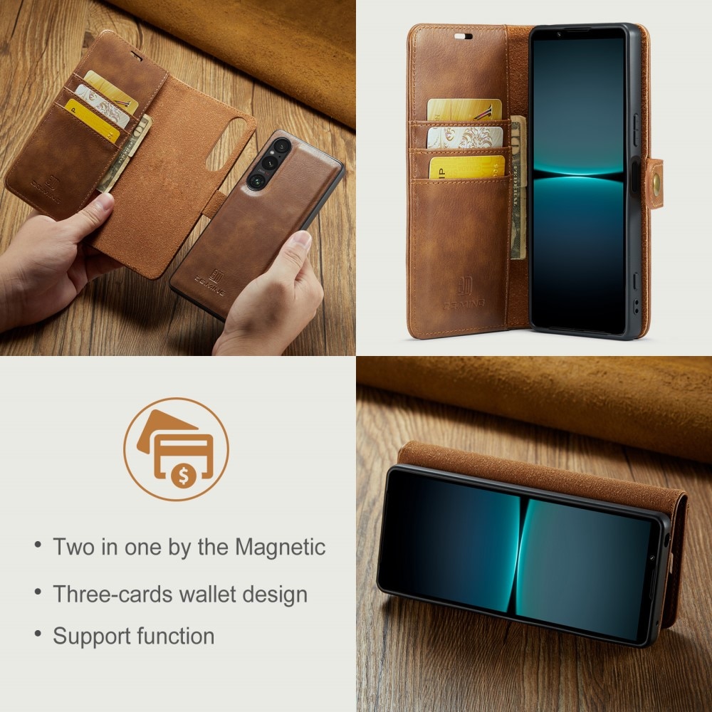 Cover portafoglio Magnet Wallet Sony Xperia 1 VI Cognac