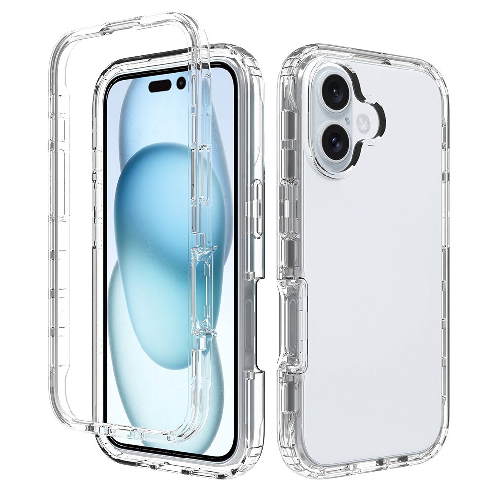 Cover protezione totale iPhone 16 Plus trasparente