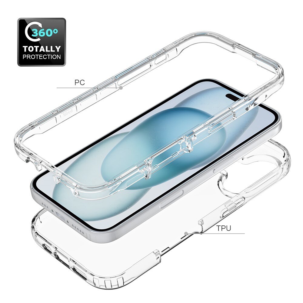 Cover protezione totale iPhone 16 Plus trasparente