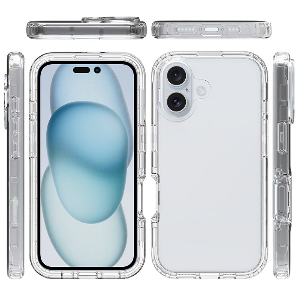 Cover protezione totale iPhone 16 trasparente