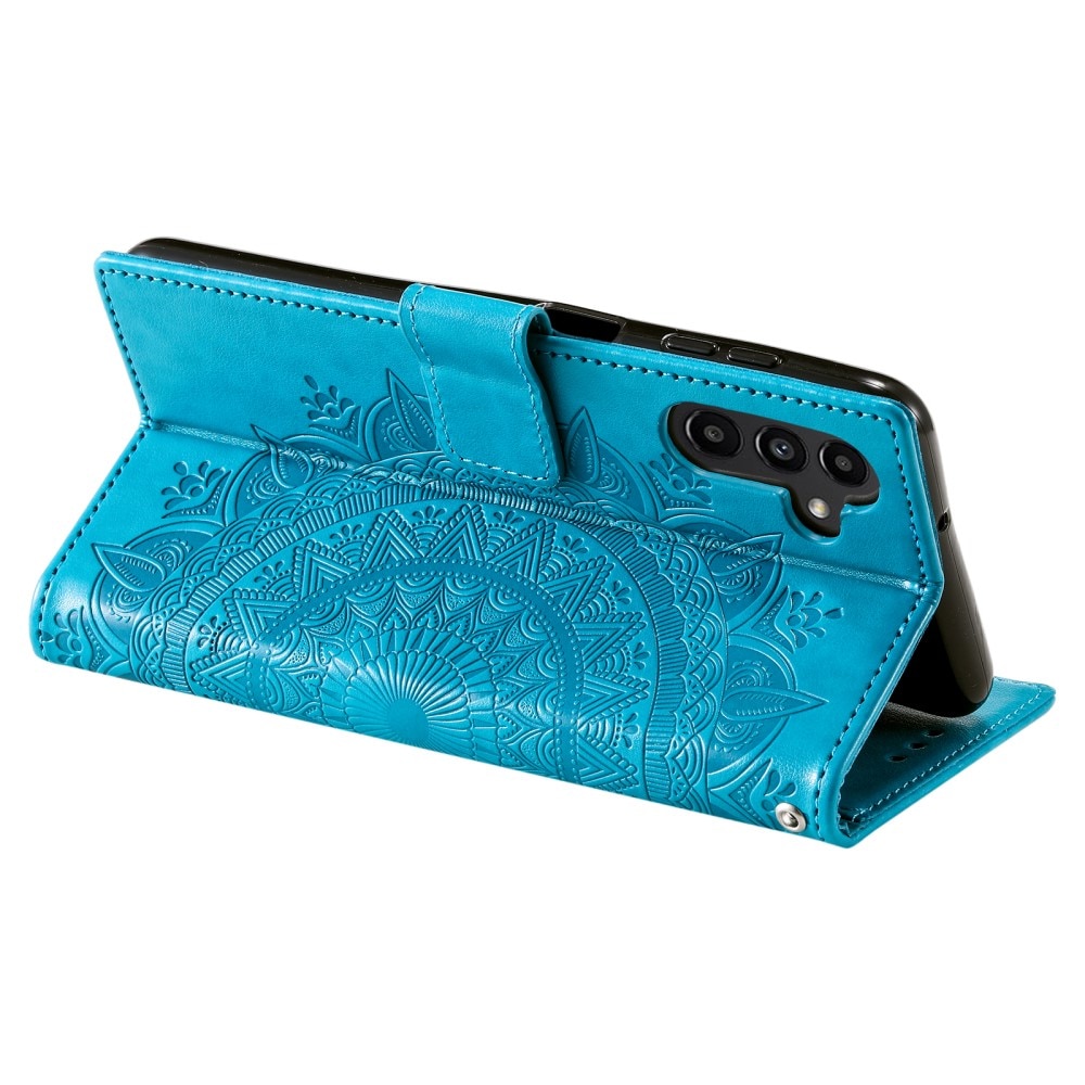 Custodia in pelle Mandala Samsung Galaxy S24 FE blu