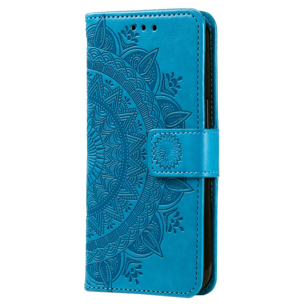 Custodia in pelle Mandala Samsung Galaxy S24 FE blu