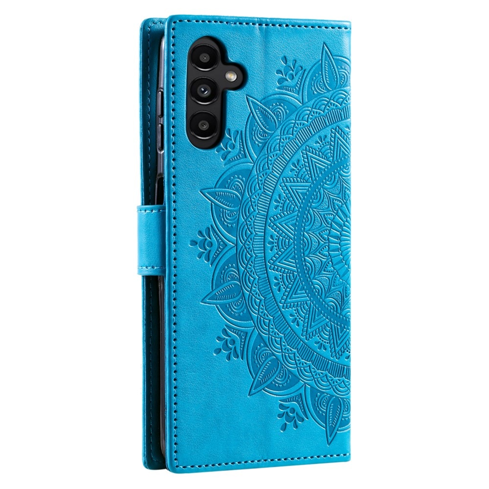 Custodia in pelle Mandala Samsung Galaxy S24 FE blu