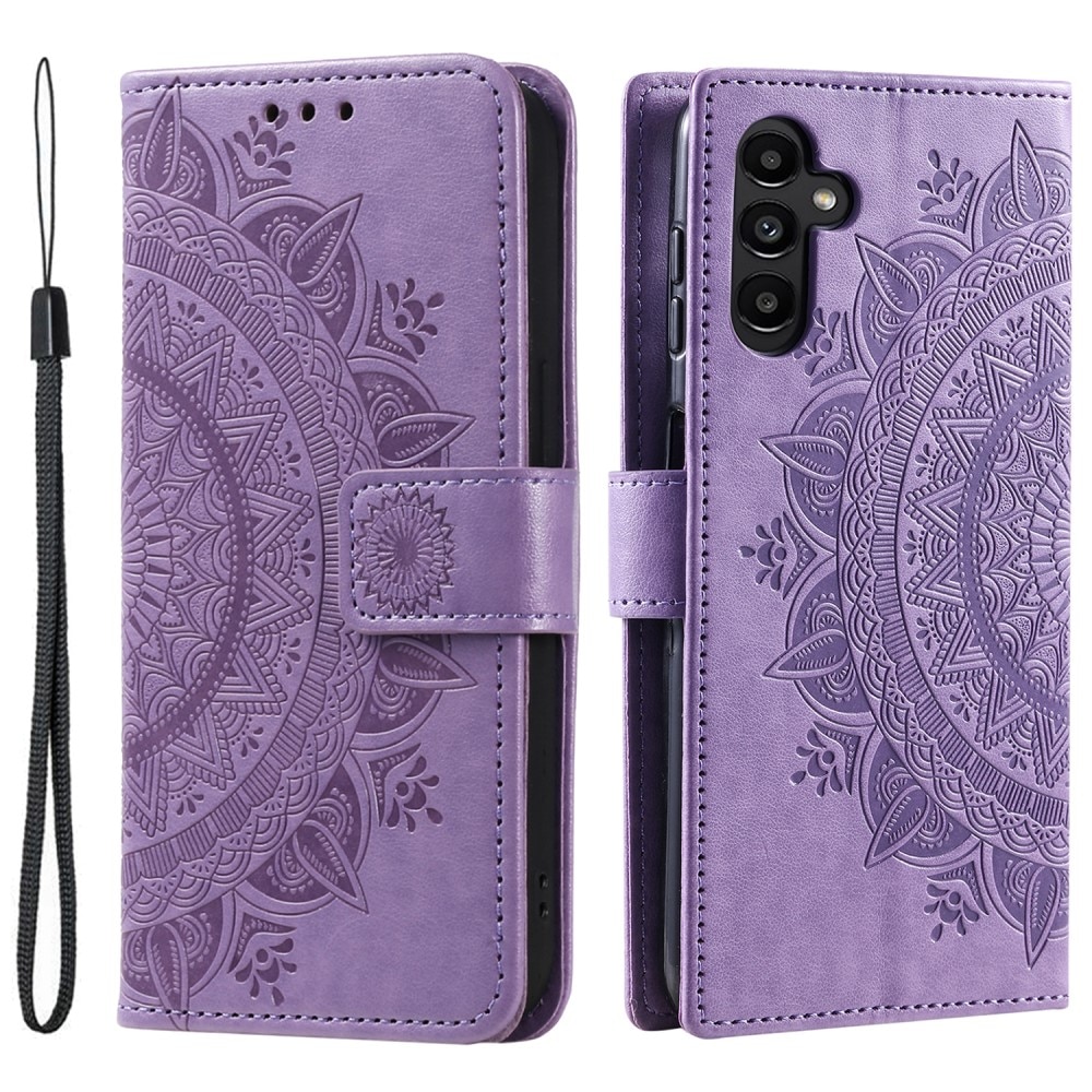 Custodia in pelle Mandala Samsung Galaxy S24 FE viola