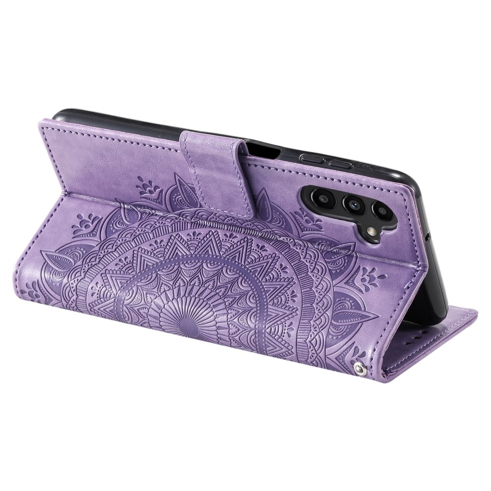 Custodia in pelle Mandala Samsung Galaxy S24 FE viola