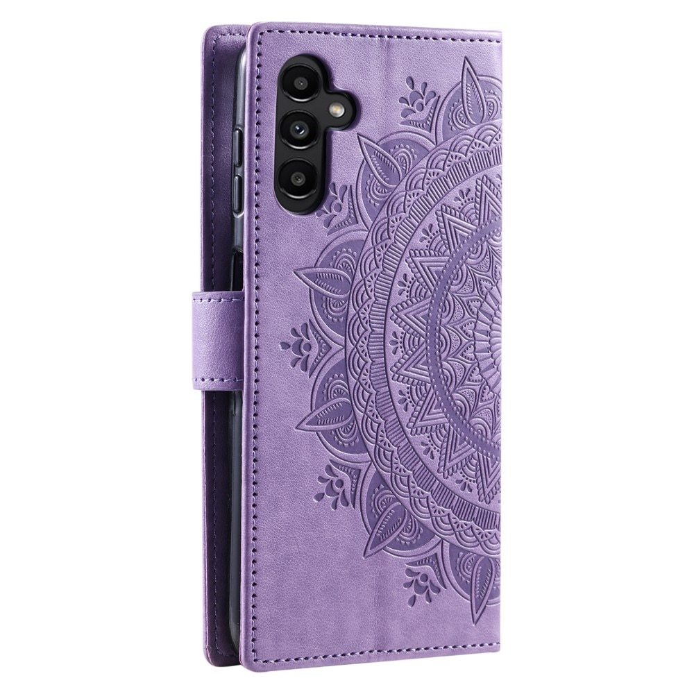 Custodia in pelle Mandala Samsung Galaxy S24 FE viola