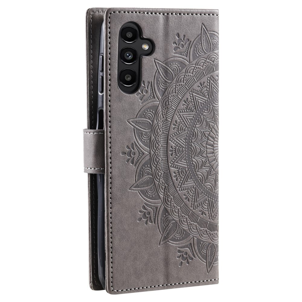 Custodia in pelle Mandala Samsung Galaxy S24 FE grigio