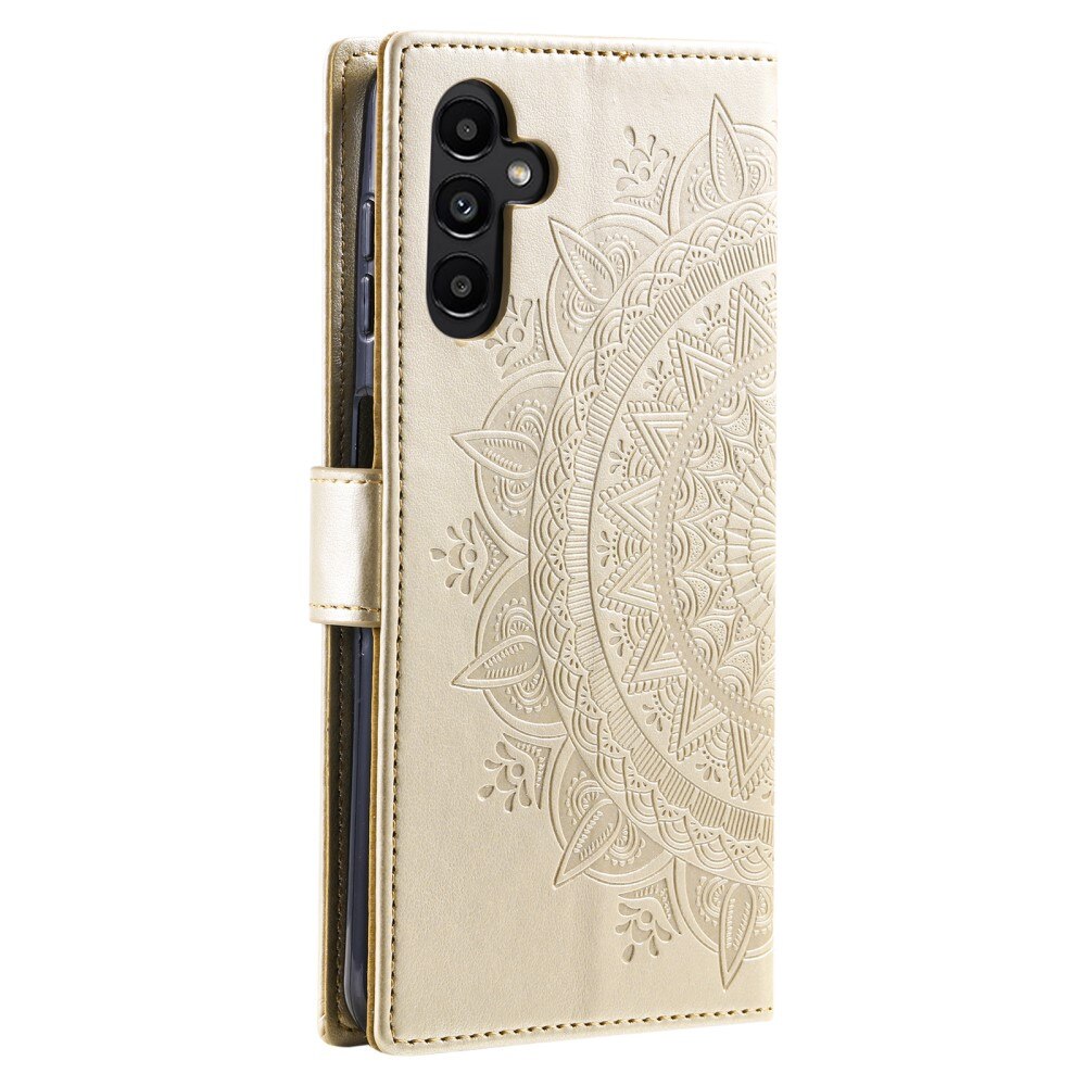 Custodia in pelle Mandala Samsung Galaxy S24 FE oro