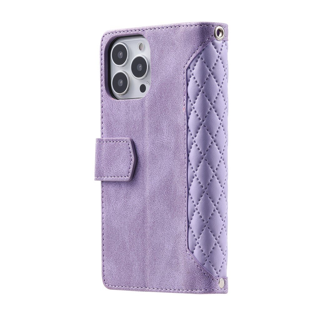 Borsa a portafoglio trapuntata iPhone 16 Pro Viola