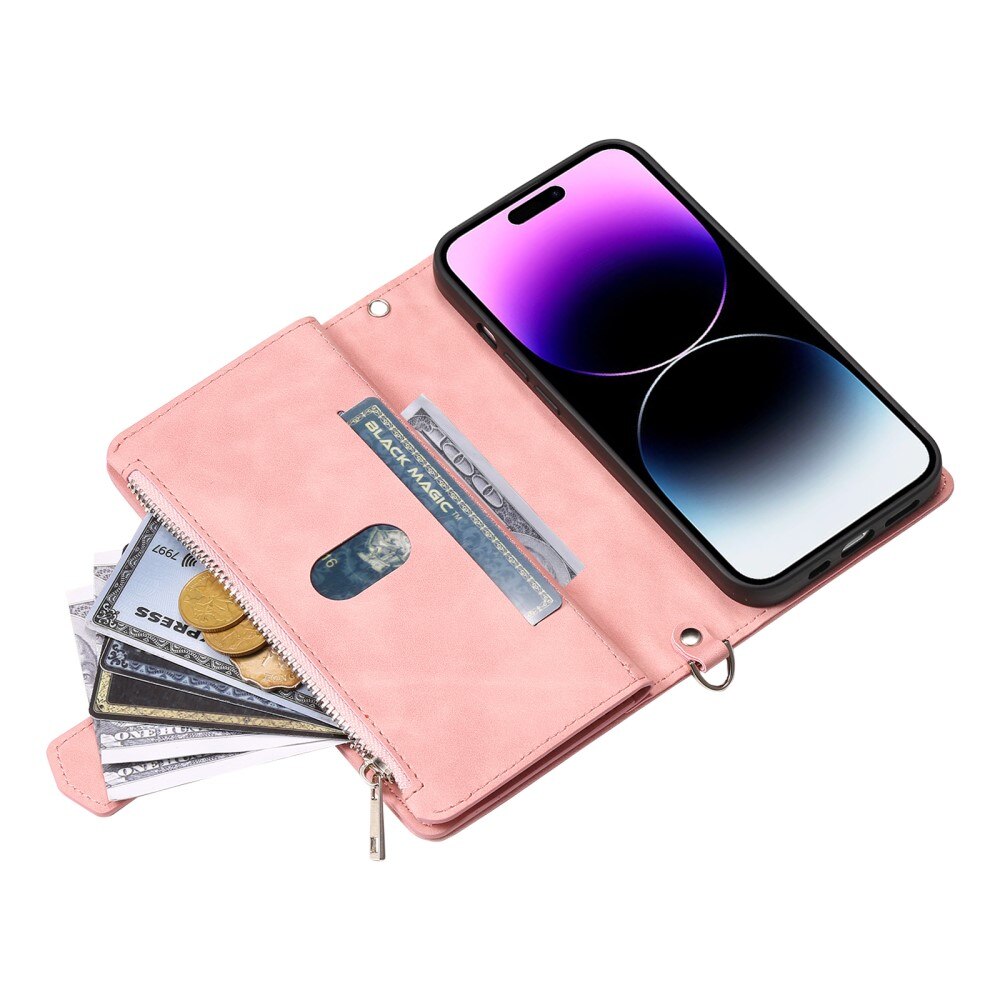 Borsa a portafoglio trapuntata iPhone 16 Pro Rosa