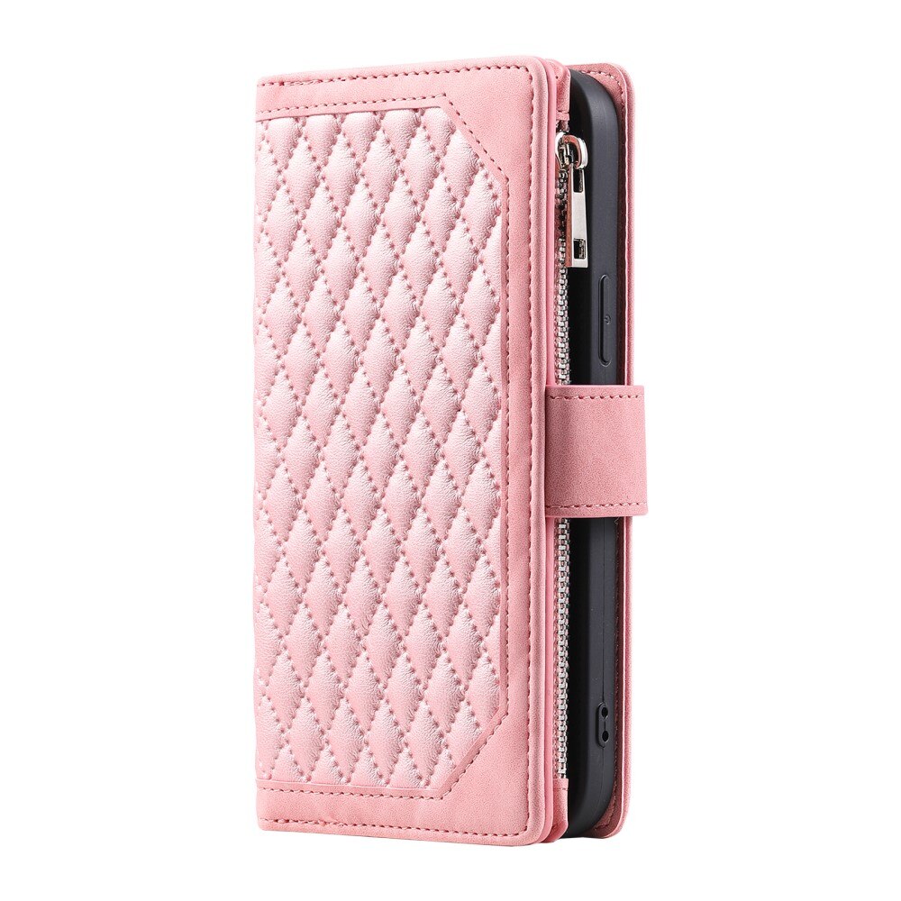 Borsa a portafoglio trapuntata iPhone 16 Pro Rosa