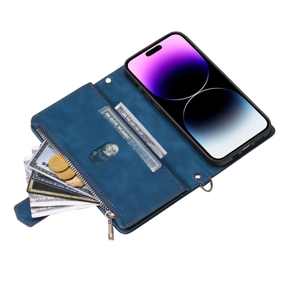 Borsa a portafoglio trapuntata iPhone 16 Pro Max Blu